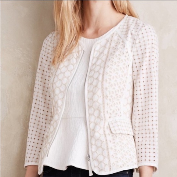 Anthropologie Jackets & Blazers - Anthropologie Elevenses eyelet jacket